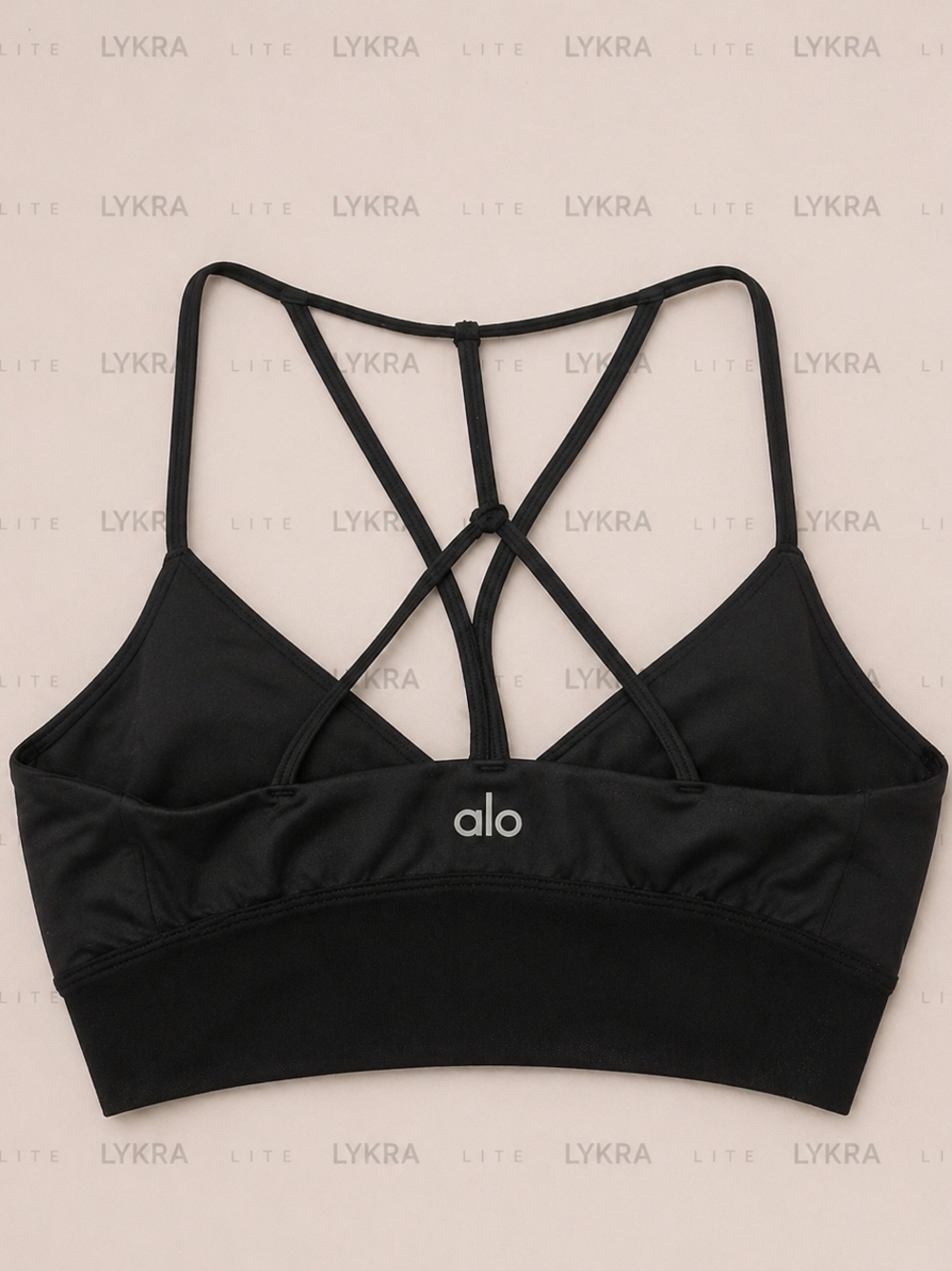 Alo Black Strappy Sports Bra XS Activewear Yoga Workout Top